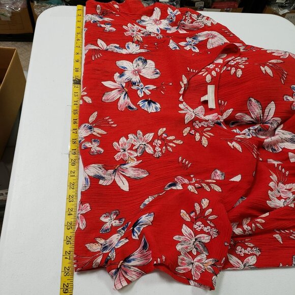 Woman Within Woven Maxi Boho Tropical Dress Size 2X Red Vacation Travel Island - Picture 11 of 14